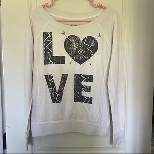 White “LOVE” sweater
